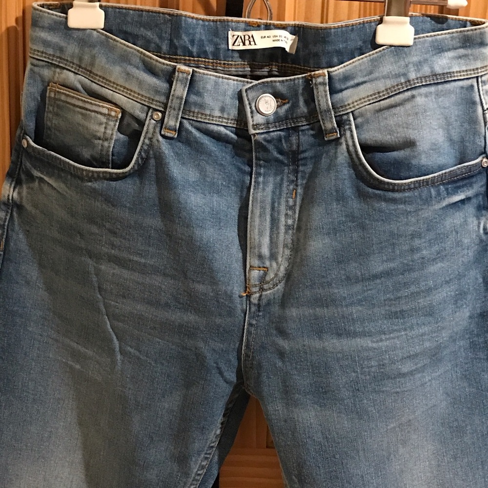 Zara Men's Light Blue Slim Jeans